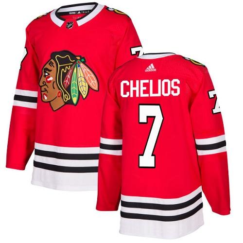 Adidas Men Chicago Blackhawks #7 Chris Chelios Red Home Authentic Stitched NHL Jersey